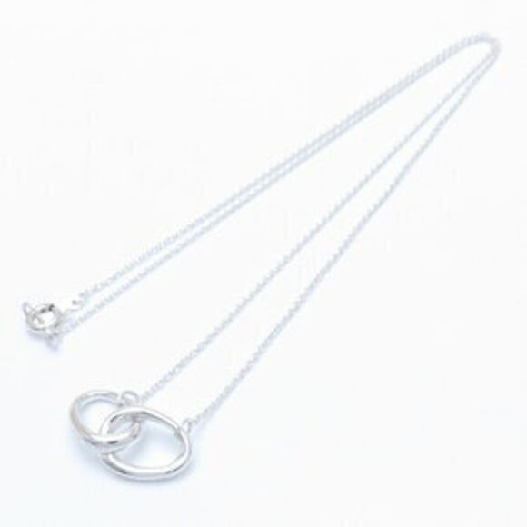 Tiffany Double Loop Necklace Silver Pendant - Picture 2 of 7